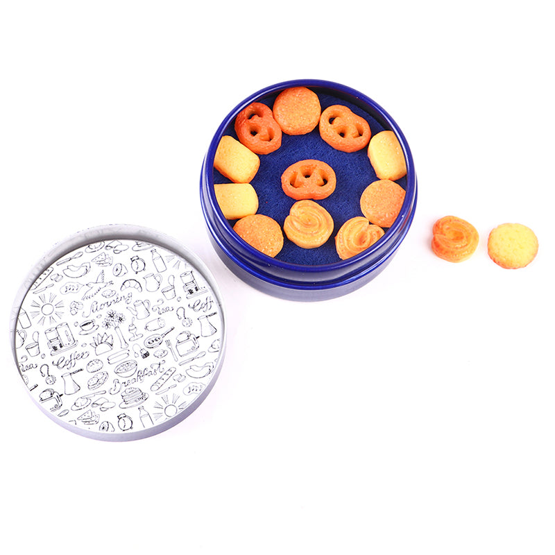 Set Accessori Cucina Miniatura 1 12 Scatola Latta Blu Per Casa Delle Bambole Decorazione Giocattolo Regalo