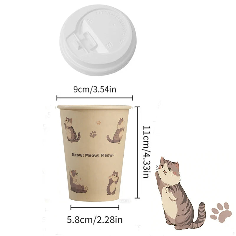 Bicchieri di Carta Usa e Getta con Coperchio 12 oz in Polpa di Bamboo per Bevande Calde o Freddo Ufficio e Casa