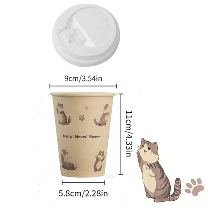 Bicchieri di Carta Usa e Getta con Coperchio 12 oz in Polpa di Bamboo per Bevande Calde o Freddo Ufficio e Casa