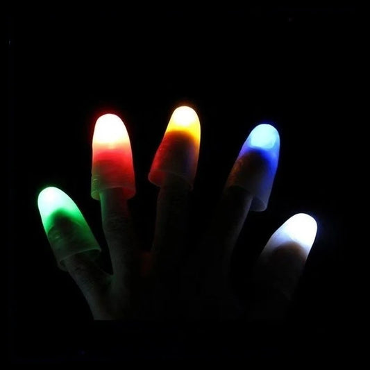 Set Da 2 Puntali Illuminanti Per Dita Per Magia Close Up Led Regalo Divertente Per Festa