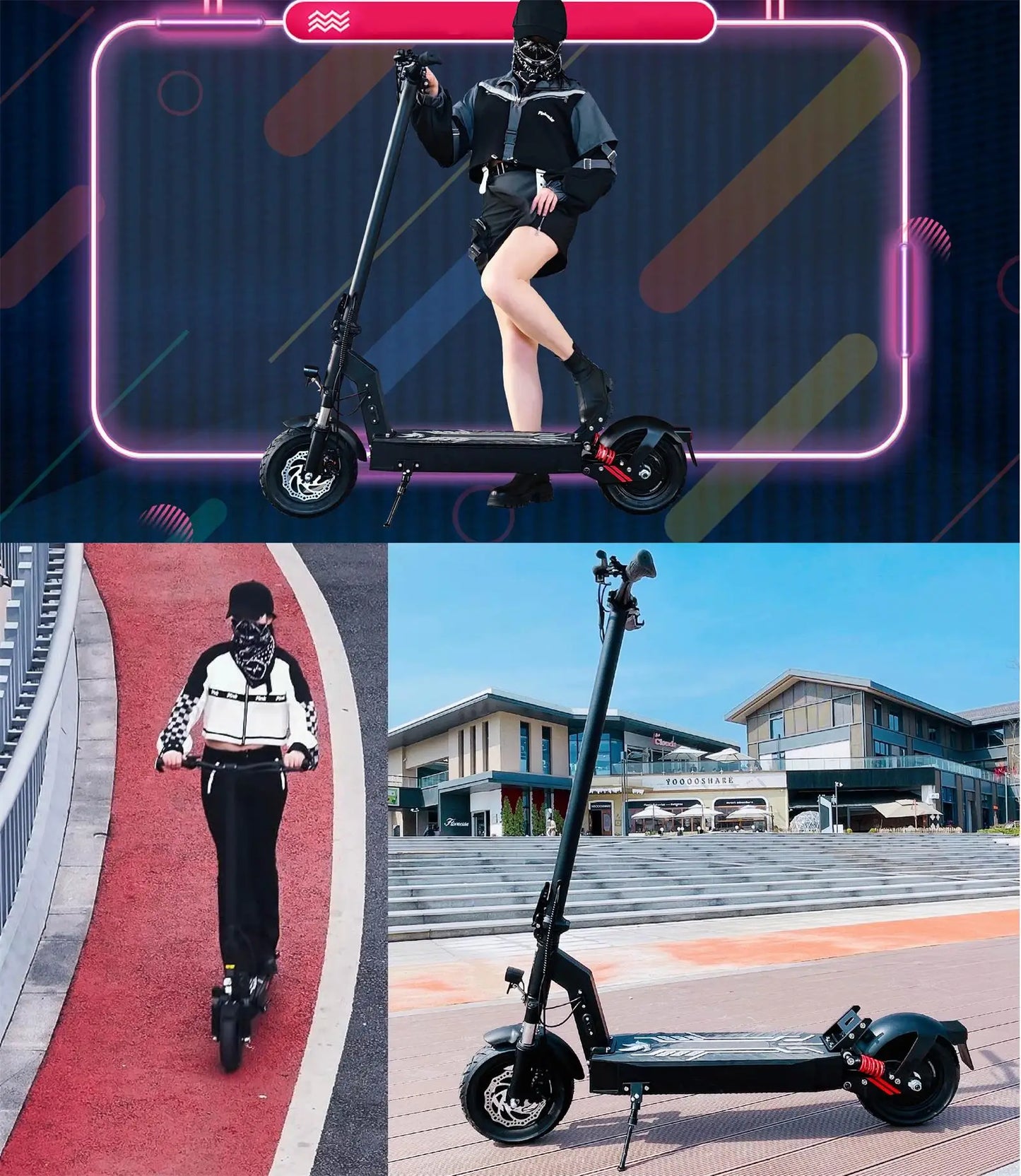 Scooter Elettrico Fat Tire Offroad 500W Freno A Disco Pieghevole Autonomia 40-60 Km 48V 36V 13Ah
