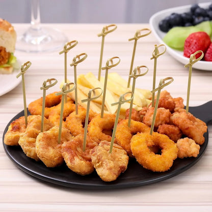 Stuzzicadenti Da Cocktail In Bambù Naturale Con Nodi Adatti A Frutta E Antipasti