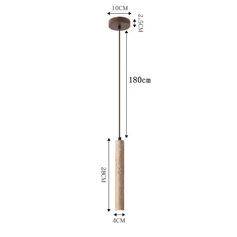 Lampada a Sospensione in Pietra Gialla Stile Giapponese Wabi Sabi per Camera da Letto e Bar