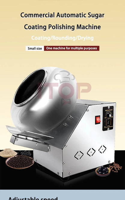 Macchina Di Rivestimento Cioccolato Con Rullo Da 30 Cm Per Caramelle Dolci In Acciaio Inox 535 W 220 V