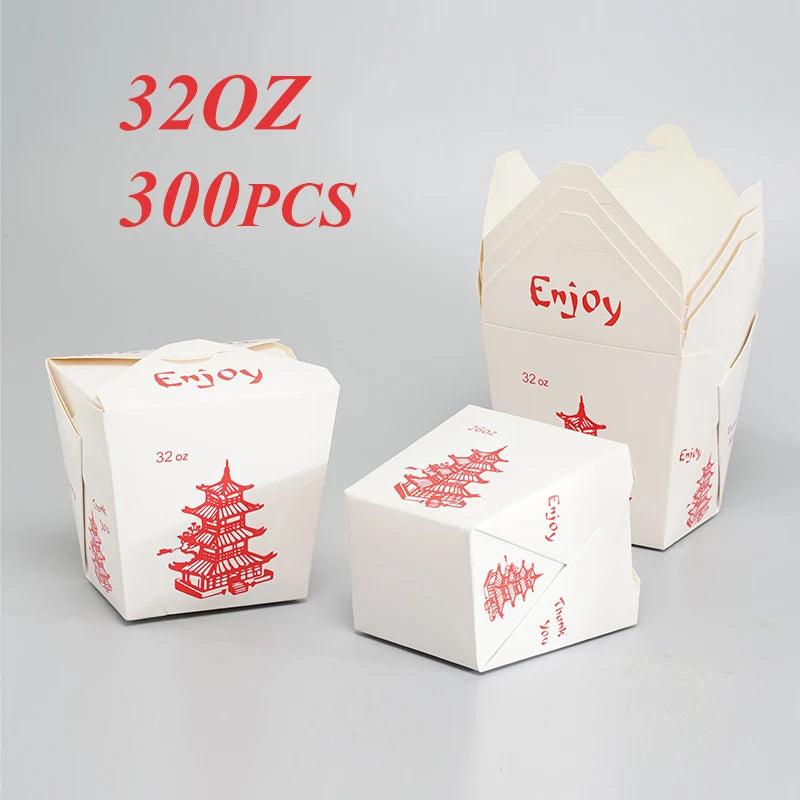 Secchi per alimenti da asporto da 32 OZ Scatola per alimenti per noodle Contenitori di carta premium perfetti per una varietà di feste di ristorazione di cibo caldo e freddo