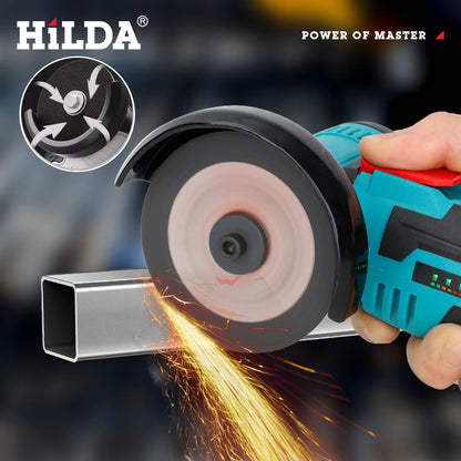 HILDA 12V Smerigliatrice angolare elettrica al litio da 3 pollici Strumento portatile compatto per riparazioni fai-da-te e domestiche Leggero con forte potenza