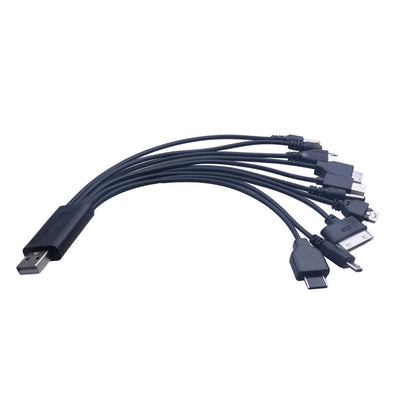 Cavo USB 10 in 1 con porte multiple, cavo di ricarica universale per telefono, cavo di ricarica per iPhone, Nokia, Sony, iPod.