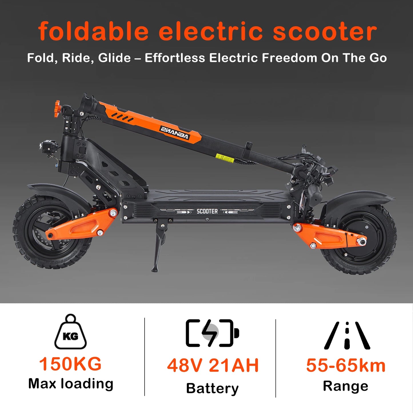 Scooter Elettrico Fuoristrada Con Sedile 1200W 48V 21Ah Batteria NFC Autonomia 40-60 Km