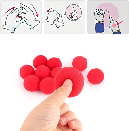 Set da 10 Palle di Spugna Magiche Rosse per Trucchi di Magia con Dita e Giochi di Halloween Festivi
