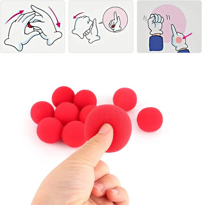 Set da 10 Palle di Spugna Magiche Rosse per Trucchi di Magia con Dita e Giochi di Halloween Festivi