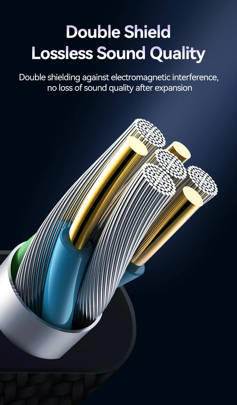 Rocoren Cavo AUX Jack da 3,5 mm Maschio a Femmina Estensione audio Convertitore cavo per altoparlante per cuffie per telefoni Laptop Tablet adattatore