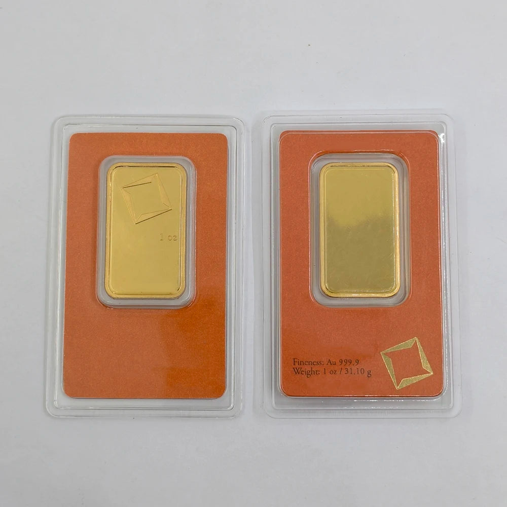 Barra Di Rame Non Magnetica 1oz E 50g Placcata In Oro Svizzero Con Numero Di Serie Souvenir Artigianale