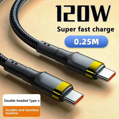 Cavo USB C a USB Type C Da 120W Per Ricarica Rapida PD Compatibile Con Smartphone Qualità Premium