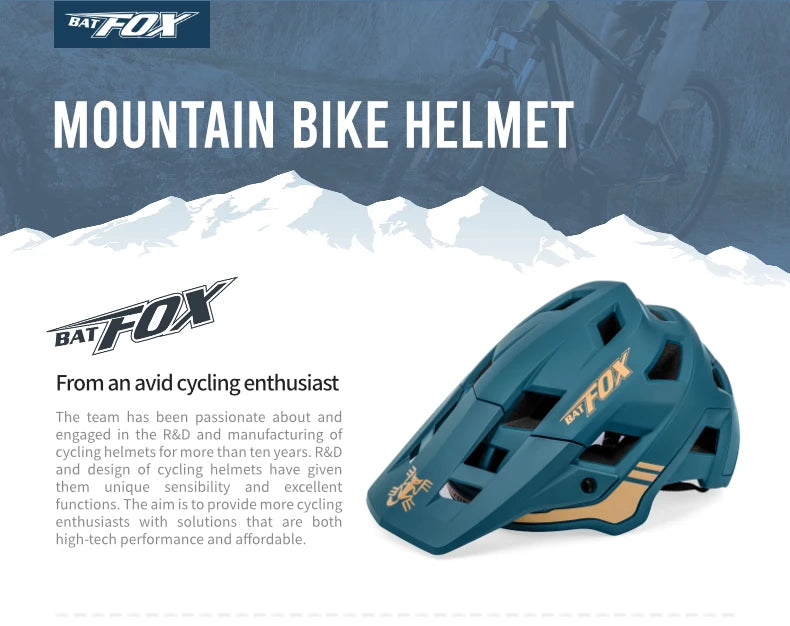 Casco Da Bicicletta Batfox Speedframe MTB Leggero Con Certificazione CE Aerodinamico E Protezione Affidabile