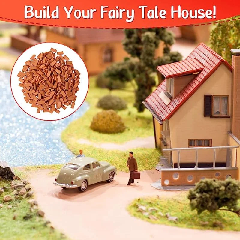 50-150 pezzi 1:16 modello di mini mattoni reali, accessori paesaggistici per figurine in miniatura, giocattolo di mattoni finti fai da te per la costruzione di giardini fatati