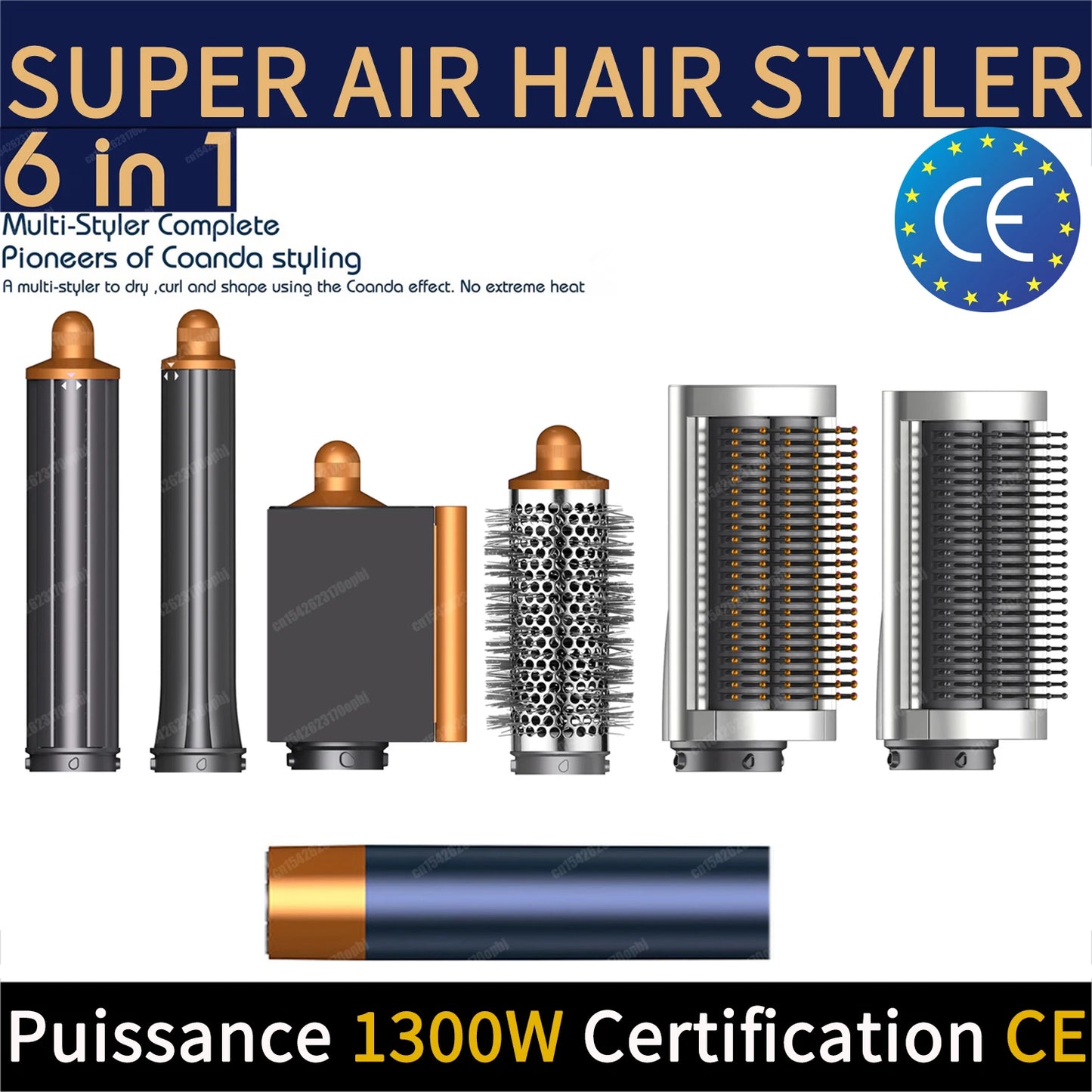 Nuovo Multil Hair Styler Asciugacapelli automatico per arricciare Asciugacapelli ad aria calda/fredda 1300W Piastra per capelli Curling Barrel Spazzola Asciugacapelli per salone