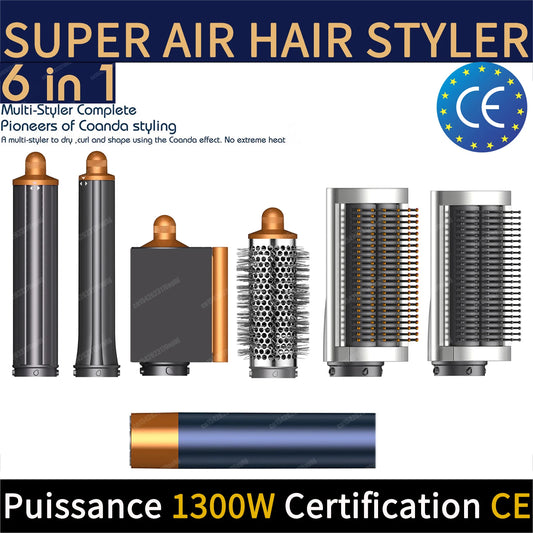 Nuovo Multil Hair Styler Asciugacapelli automatico per arricciare Asciugacapelli ad aria calda/fredda 1300W Piastra per capelli Curling Barrel Spazzola Asciugacapelli per salone