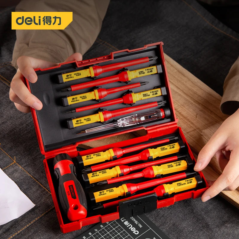 Set Cacciaviti Isolati VDE Deli Per Elettricista Con Testa Phillips A Taglio Magnetico