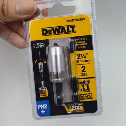 DEWALT DWAF2PH2IR2S PH2 FLEXTORQ 1/4x2-1/4 pollici Punta da trapano per avvitatore a percussione HSS Manicotto magnetico Accessori per utensili elettrici per carpenteria