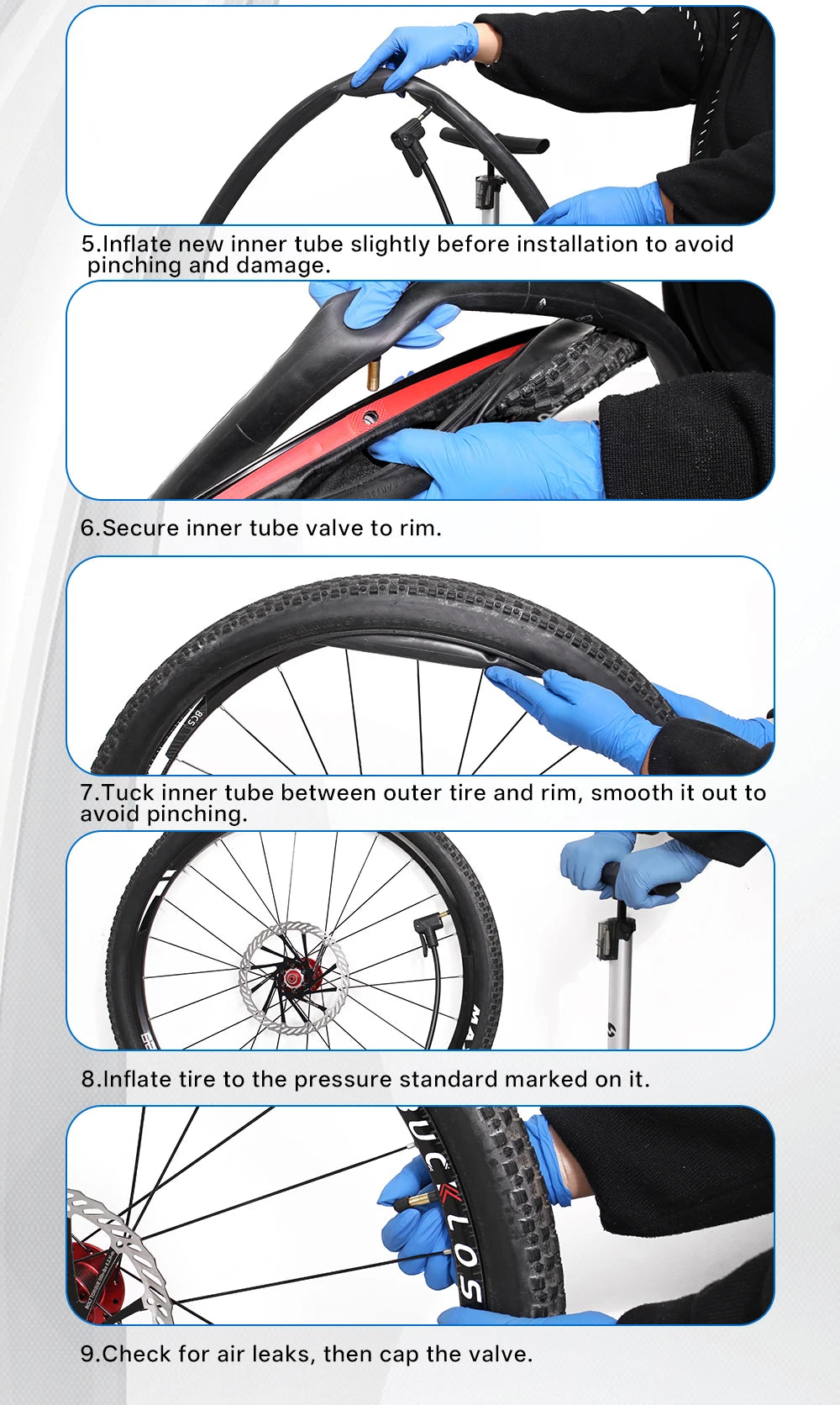 Camera D'Aria 361 Degrees Con Valvola Schrader Pneumatici MTB e Bici Da Ciclismo Misure Da 12 A 29 Pollici