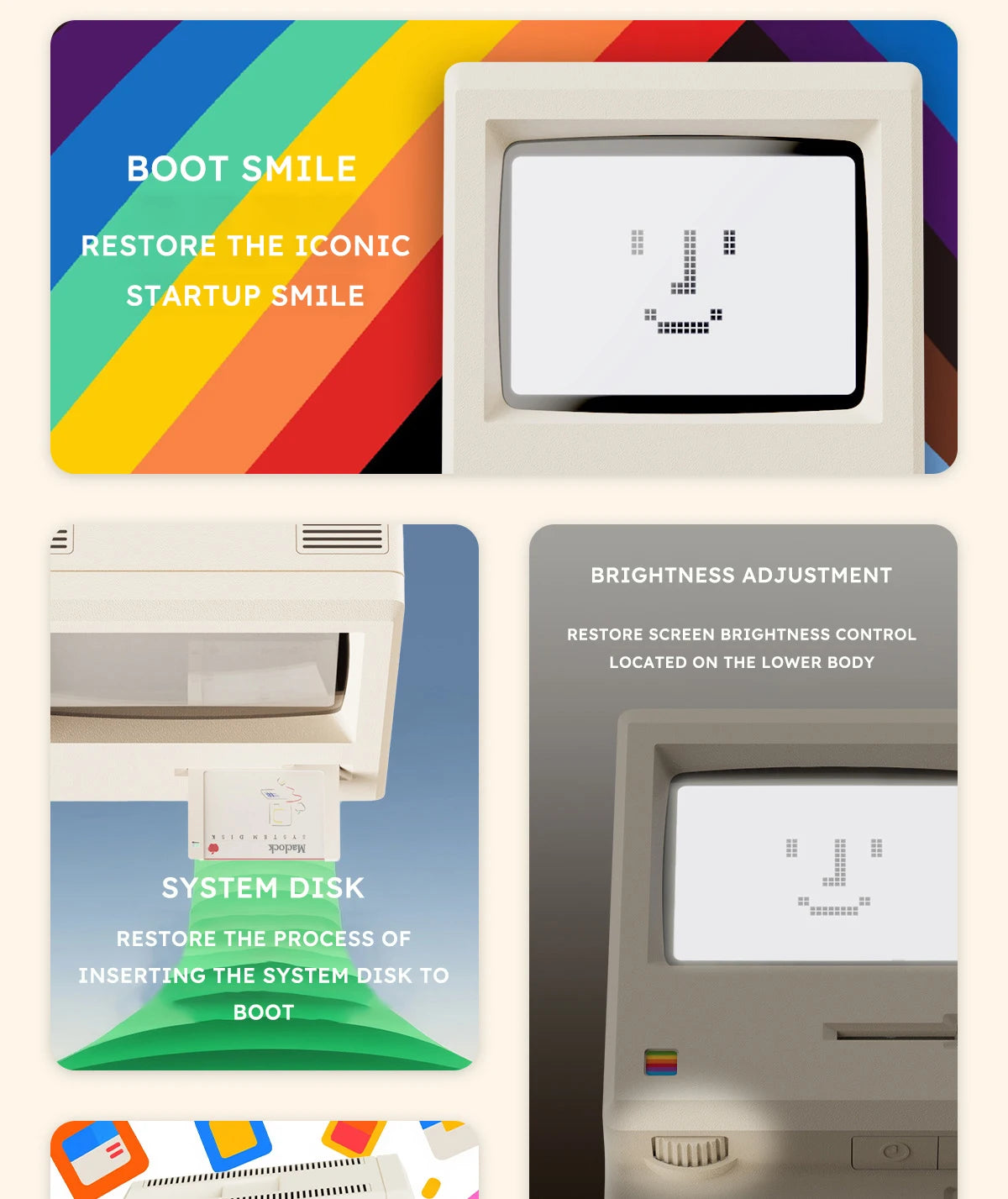 Sveglia retrò Maclock Macintosh Un classico ornamento da tavolo con un design dell'orologio digitale