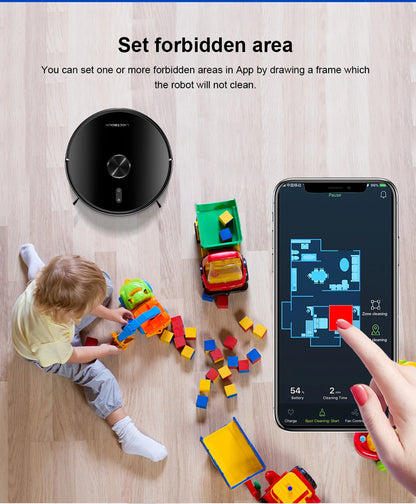 (codice promozionale:AEAE10) Liectroux Robot aspirapolvere, navigazione Laser, aspirazione 6500pa, mappa Multi-pavimento, straccio bagnato a forma di Y, zona No-Go APP personalizzata,