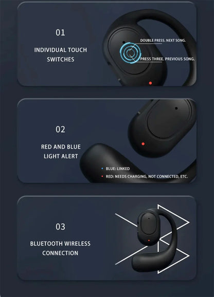 Auricolari Bluetooth Cuffie Wireless con Microfono Integrato Cancellazione Attiva del Rumore Vivavoce Impermeabili