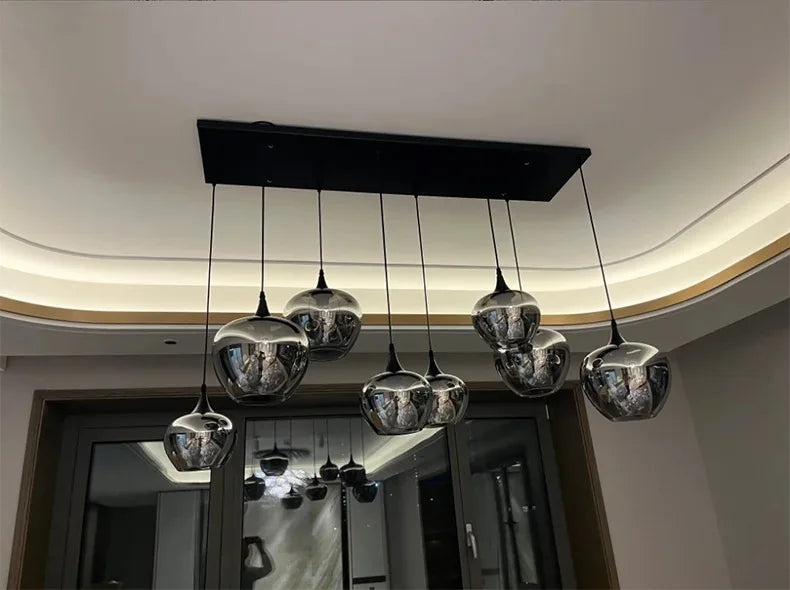 Lampada Sospensione Led Moderna In Acciaio Inossidabile Spazzolato per Soggiorno E Sala Da Pranzo