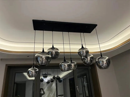 Lampada Sospensione Led Moderna In Acciaio Inossidabile Spazzolato per Soggiorno E Sala Da Pranzo