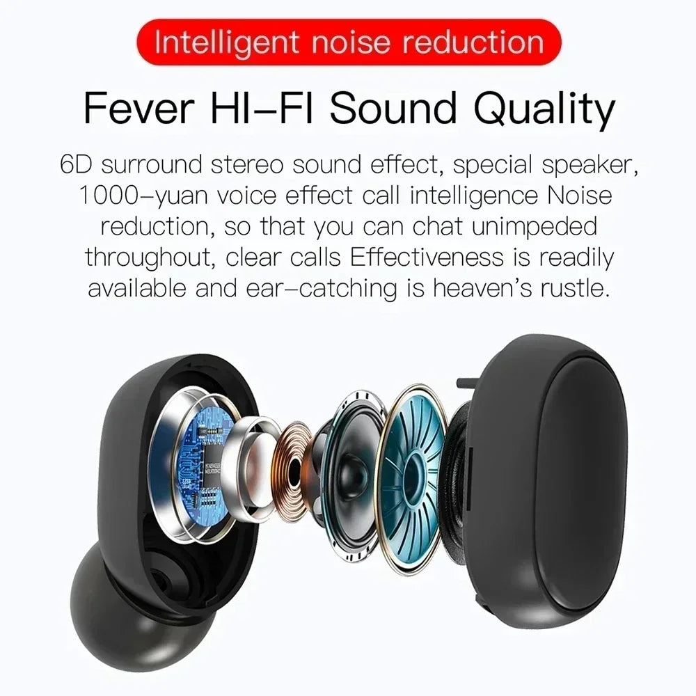 Auricolari Bluetooth E6S Con Cancellazione Del Rumore, Microfono Integrato, Impermeabili