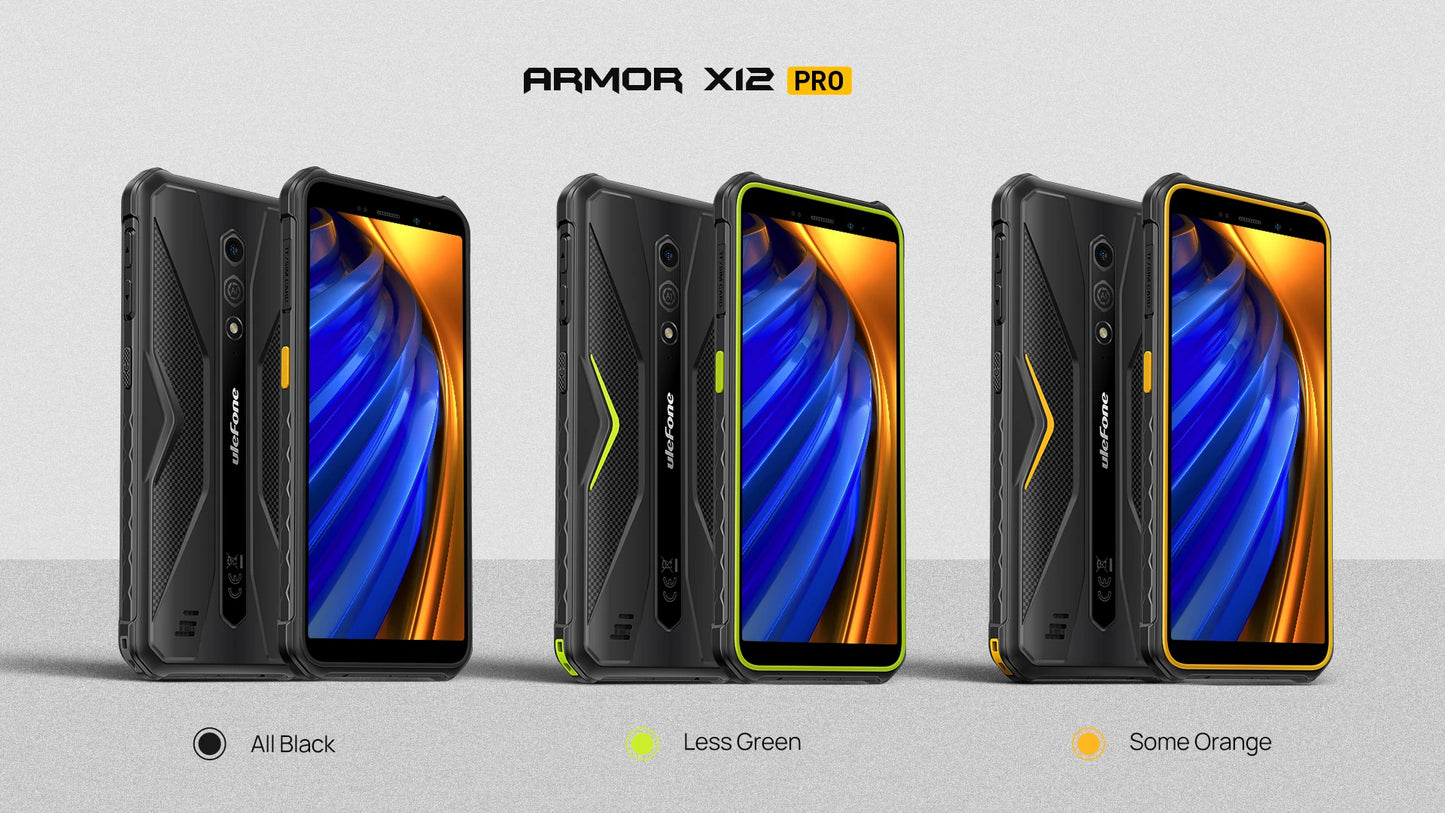 Ulefone Armor X12 Pro,Android 13, fino a 8GB + 64GB ,4860mAh,13MP 5.45 "4G NFC, versione globale, doppio 4G VoLTE,3 Slot per schede