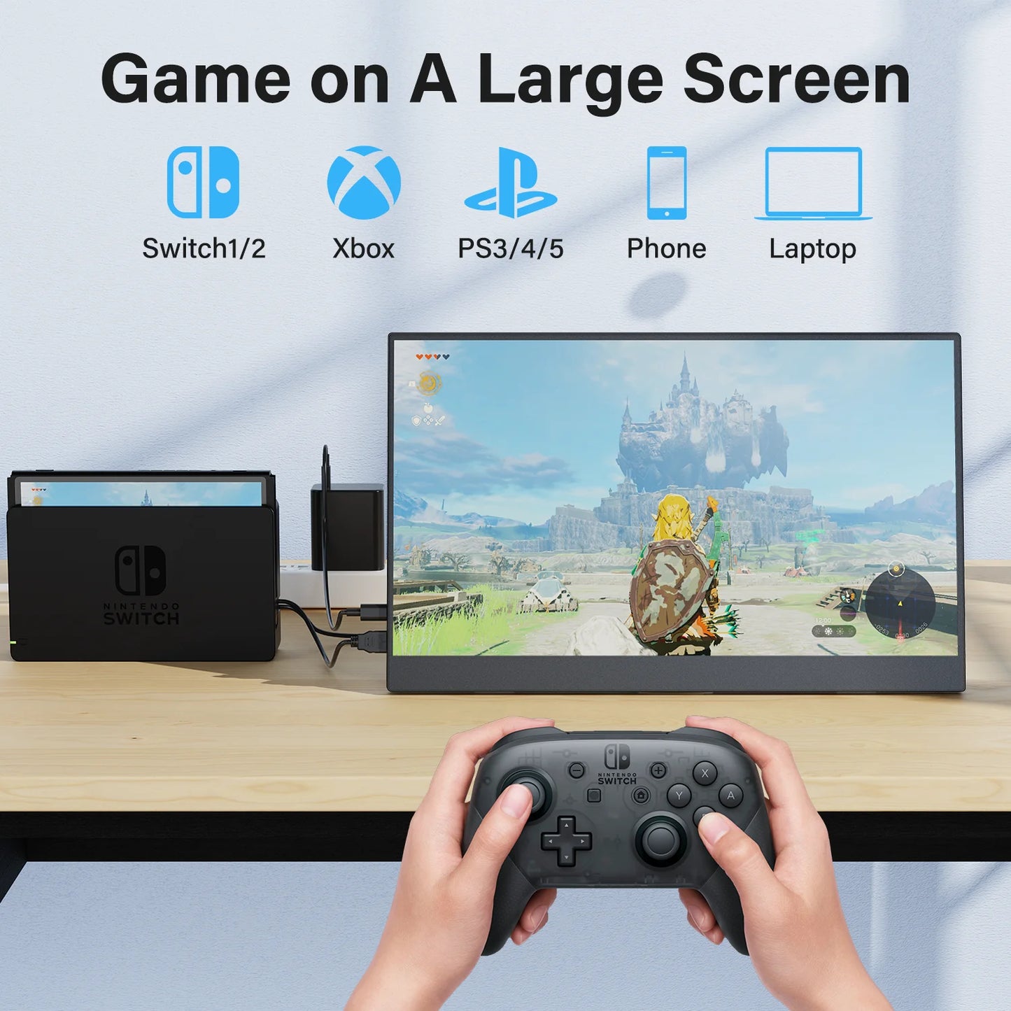 Monitor Portatile 15,6 Pollici FHD IPS 1920x1080 con USB C e Mini HDMI, Vesa, Display Esterno