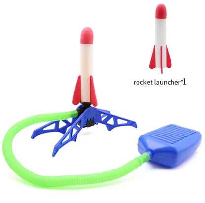 Giocattolo Lanciarazzi ad Aria Compressa con Pompa a Pedale, Set per Giochi all'Aperto per Bambini, Divertimento Sicuro a Propulsione d'Aria, Facile Utilizzo, Regalo Educativo STEM, Gioco a Pedale