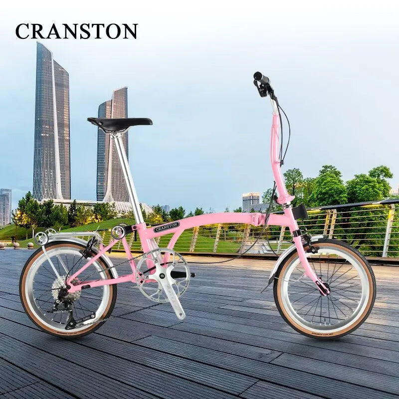 Bicicletta Pieghevole 20 Pollici Da Donna Leggera A 9 Velocità Portatile E Retrò