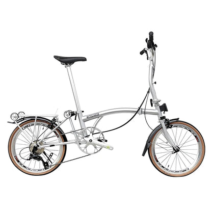 Bicicletta Pieghevole 20 Pollici Da Donna Leggera A 9 Velocità Portatile E Retrò