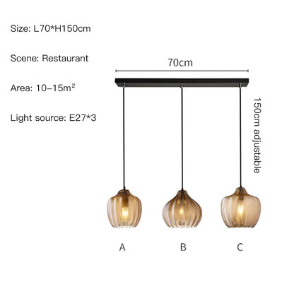 Lampada a Sospensione Moderna Nordico Led in Vetro Ambrato