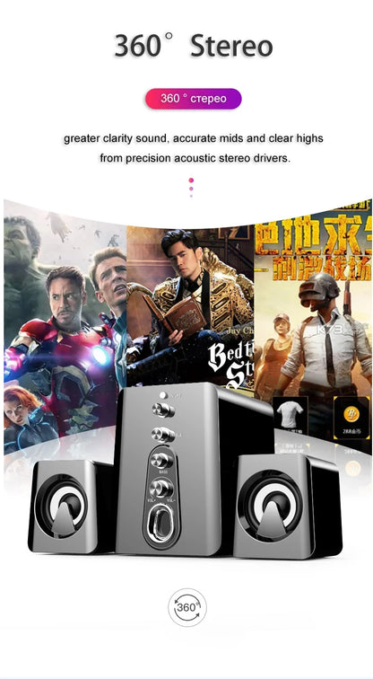 Altoparlanti per computer Sistema Home Theatre PC Subwoofer per basso Altoparlante Bluetooth Musica Soundbar surround 4D per laptop desktop Boombox