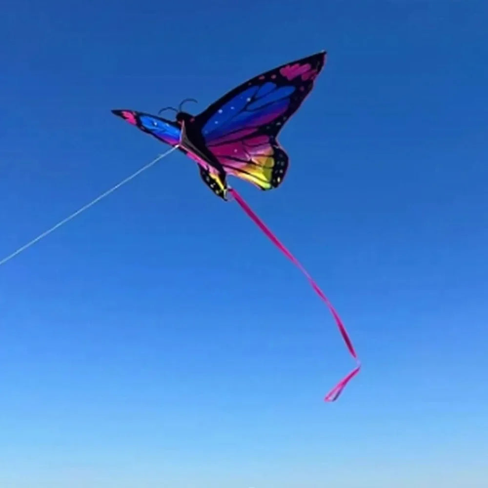 Aquilone Farfalla Colorato Da 1,45 M Per Bambini Volo Facile E Stabile Con Coda Lunga Esterno