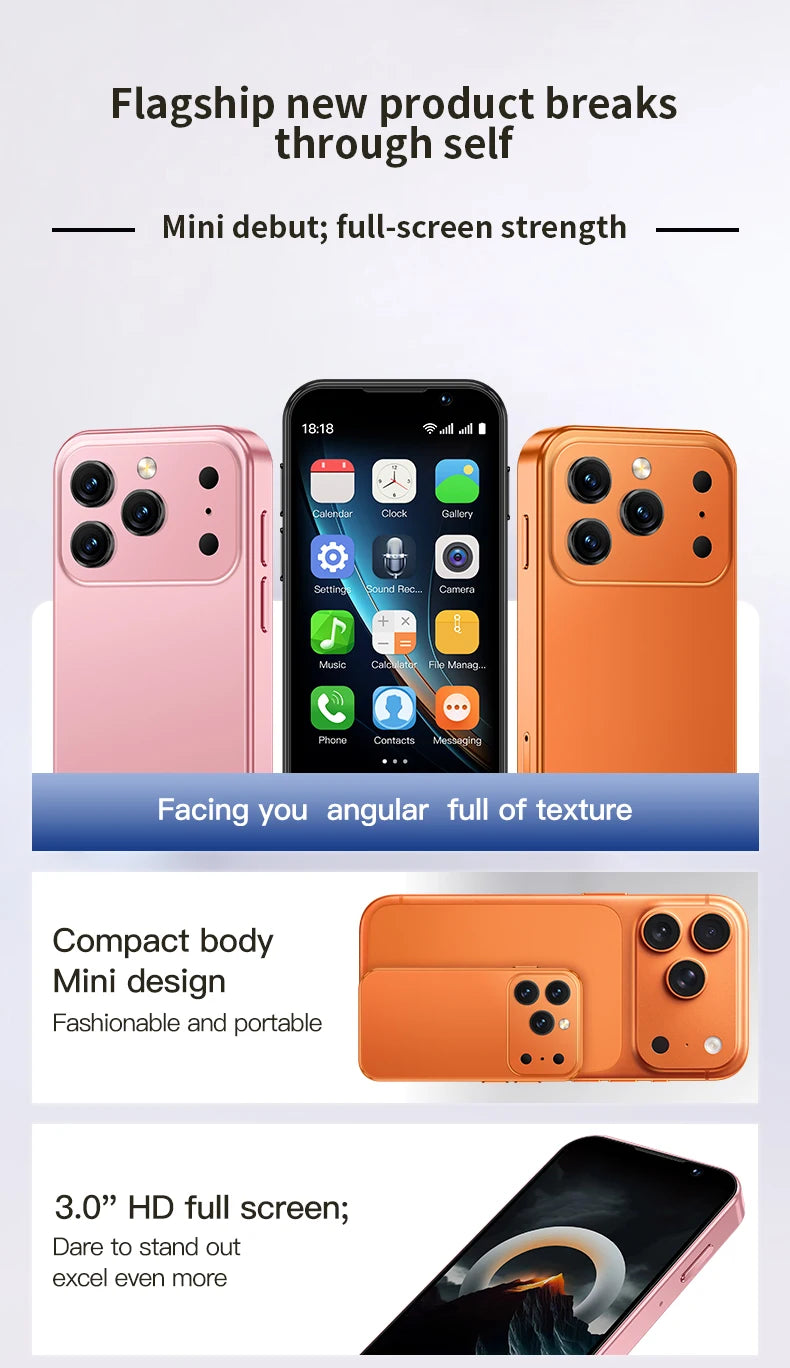 Soyes I17 Mini Smartphone 3.0 Pollici 2 Ram 16 Rom Dual Sim Doppia Fotocamera Android 9.0