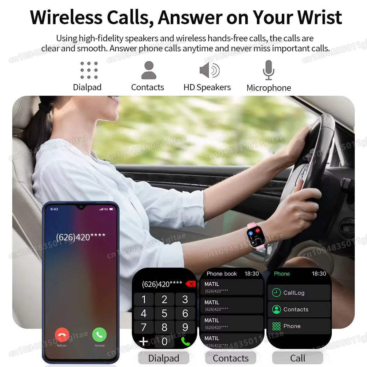 Nuovo Smartwatch con Chiamata BT, Monitoraggio Salute e Sonno, Schermo HD da 1.80'', Orologio Intelligente per Bambini, Impermeabile, Braccialetto Sportivo alla Moda per Donne e Uomini