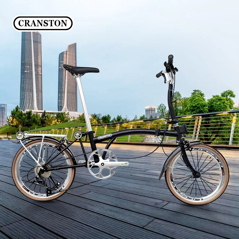 Bicicletta Pieghevole 20 Pollici Da Donna Leggera A 9 Velocità Portatile E Retrò