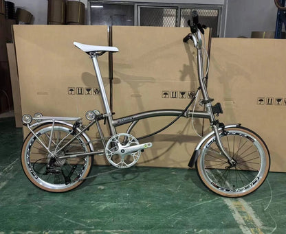 Bicicletta Pieghevole 20 Pollici Da Donna Leggera A 9 Velocità Portatile E Retrò