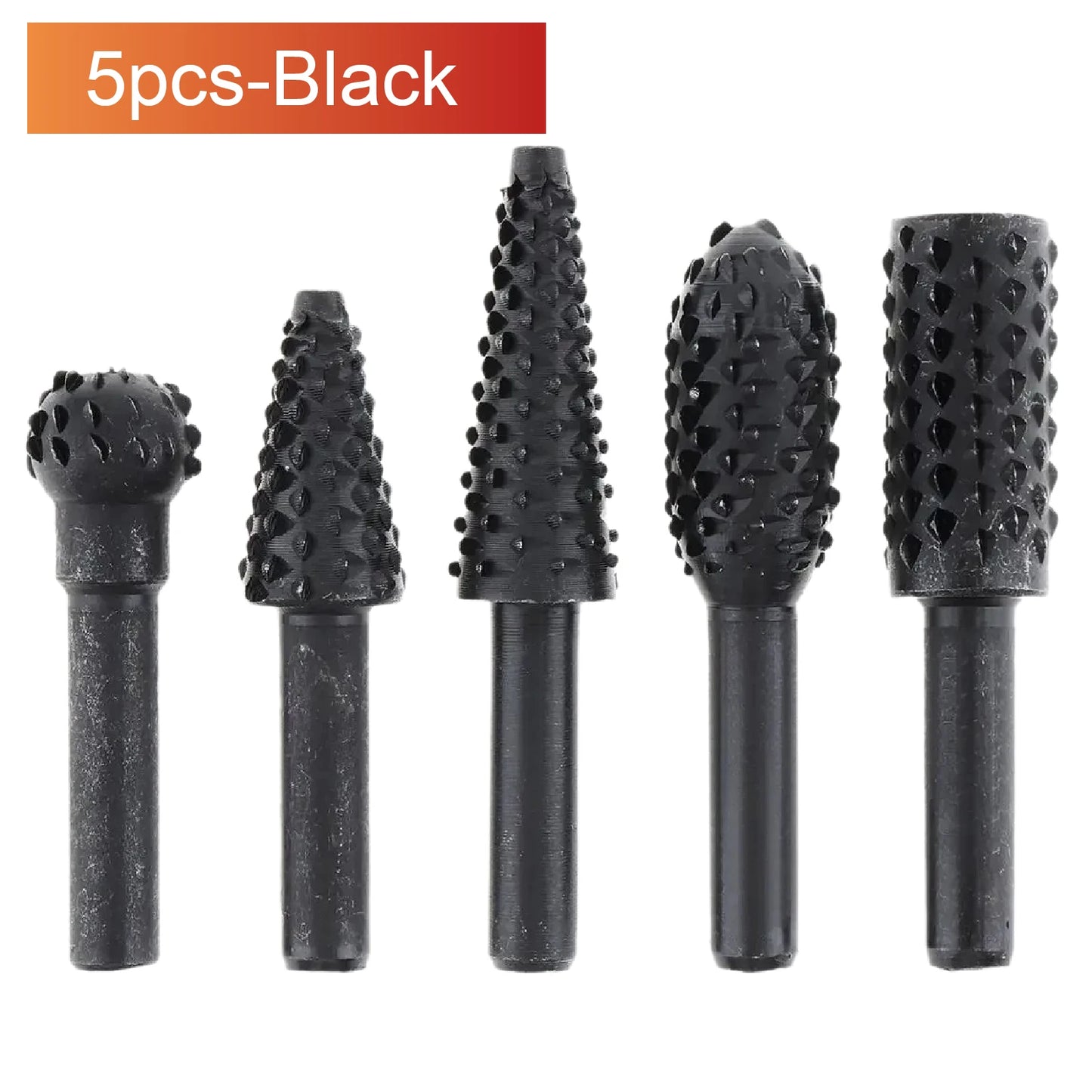 Set Da 5 Raspe Rotative Per Intaglio Del Legno Frese Per Trapano In Acciaio Ad Alto Tenore Falegnameria Utensili Diy