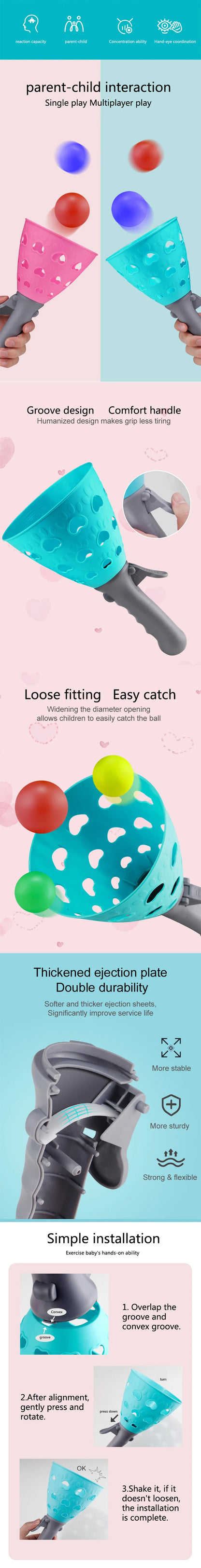 Set Lancio E Cattura Palline Per Giochi All Aperto Per Bambini 3 A 6 Anni Interattivi Genitore Figlio