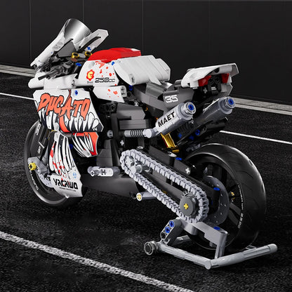 Set Blocchi Moto V4s Racing Con Supporto Esposizione Gioco STEM Per Adulti E Bambini Regalo Unisex