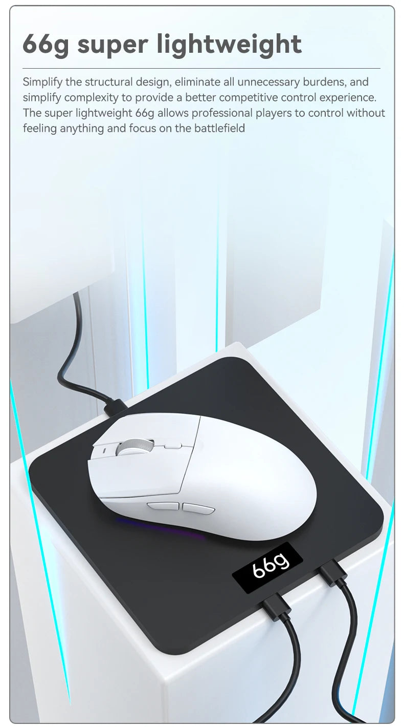 Mouse da gioco wireless Tri-mode AJ139-V2-MC cablato/2,4 GHz/BT con base di ricarica magnetica Chipset da gioco PAW3311 12000 DPI max