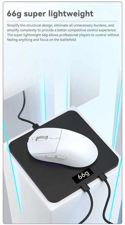 Mouse da gioco wireless Tri-mode AJ139-V2-MC cablato/2,4 GHz/BT con base di ricarica magnetica Chipset da gioco PAW3311 12000 DPI max