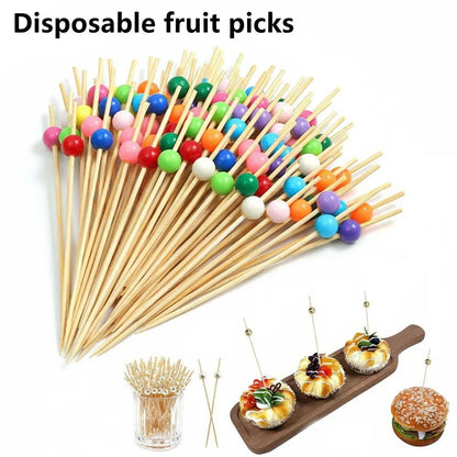 100 Spiedini di Bambu per Buffet Sposi e Finger Food Bastoncini Usa e Getta per Decorazioni Catering