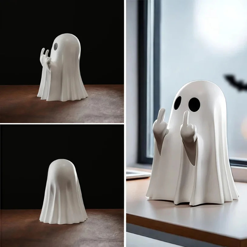Statua Fantasma Con Dito Medio Per Halloween Decorazione Per Casa Centrotavola Da Tavolo Adorabile Figura Horror