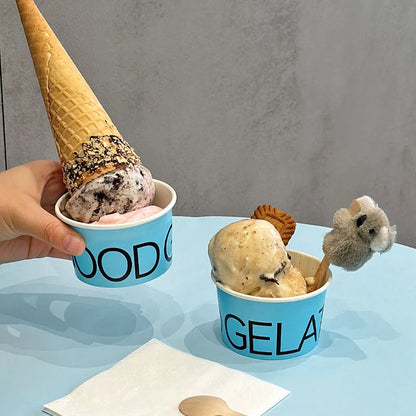 Bicchieri Per Gelato Personalizzati Con Logo Stampato In Carta E Ciotole Per Catering